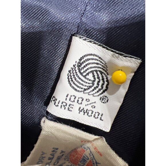 Evan Picone Petites 100% Wool Blazer Dark Navy Blue Jacket Authentic Vintage Uni - Picture 12 of 13